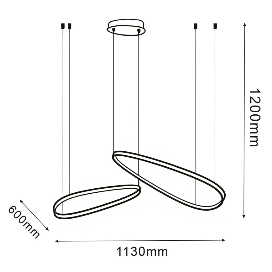 LED lestenec na kablu MICHELLE LED/48W/230V 4000K črna