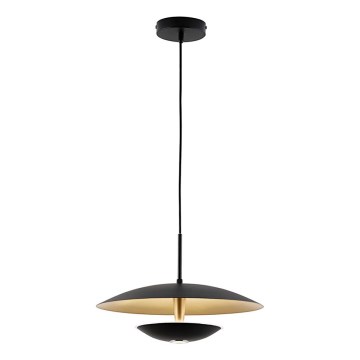 LED lestenec na kablu MONICA LED/16W/230V črna/zlata