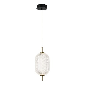 LED lestenec na kablu PELLUCID LED/11W/230V v zlati/prozorni izvedbi