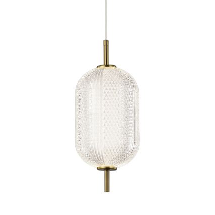 LED lestenec na kablu PELLUCID LED/11W/230V v zlati/prozorni izvedbi