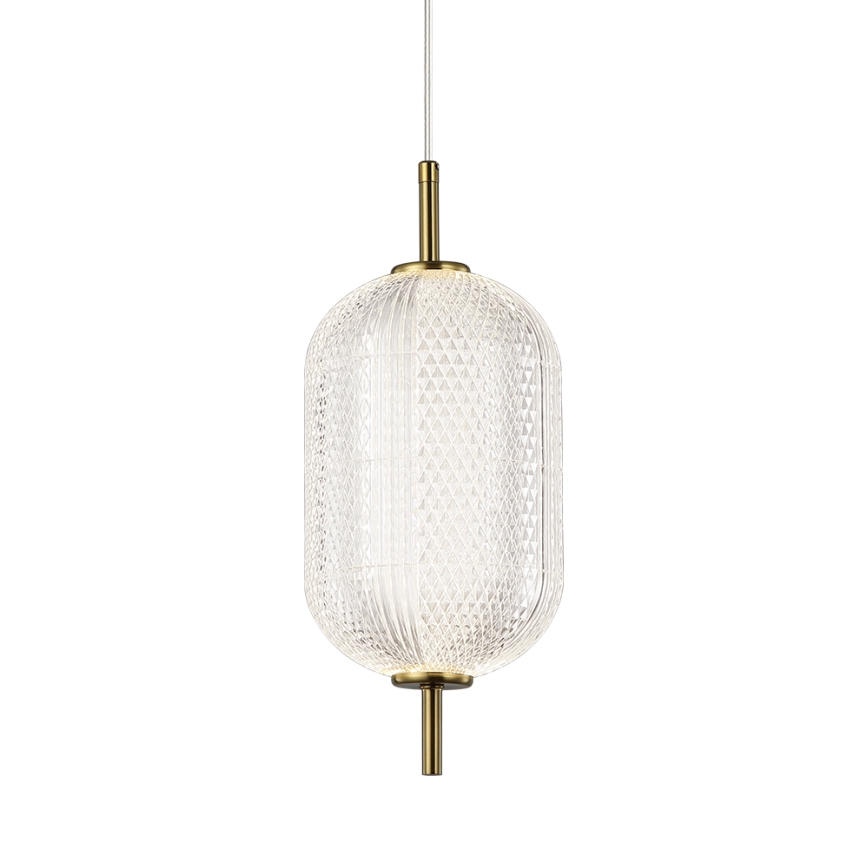 LED lestenec na kablu PELLUCID LED/11W/230V v zlati/prozorni izvedbi