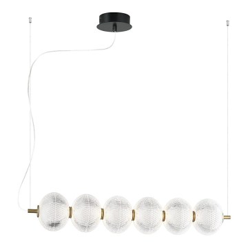 LED lestenec na kablu PELLUCID LED/23W/230V zlata/prozorna