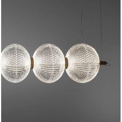 LED lestenec na kablu PELLUCID LED/23W/230V zlata/prozorna
