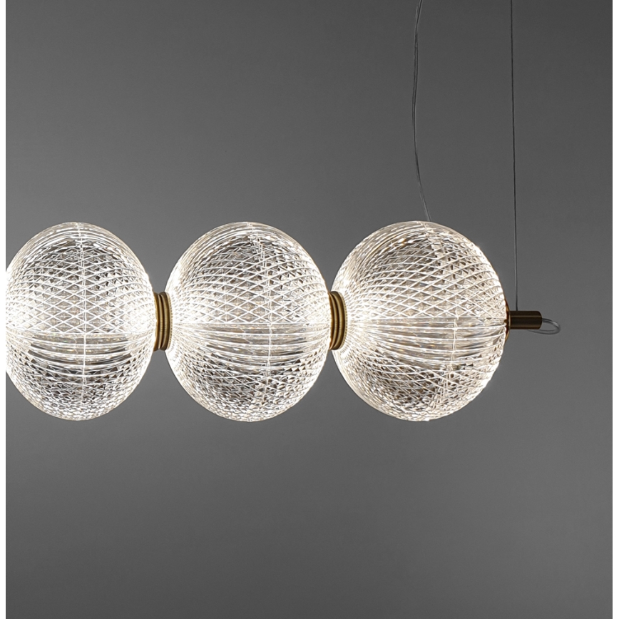 LED lestenec na kablu PELLUCID LED/23W/230V zlata/prozorna