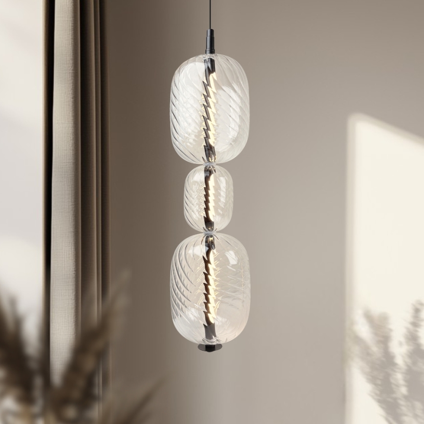 LED lestenec na kablu PLAYA LED/12W/230V črna
