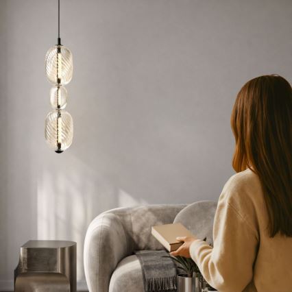 LED lestenec na kablu PLAYA LED/12W/230V črna