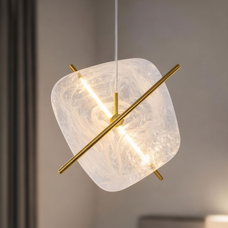 LED lestenec na kablu RELAX LED/15W/230V zlata/bela
