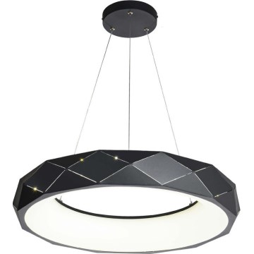 LED lestenec na kablu REUS, 36 W, 230 V, 4000 K, premer 61 cm, črna