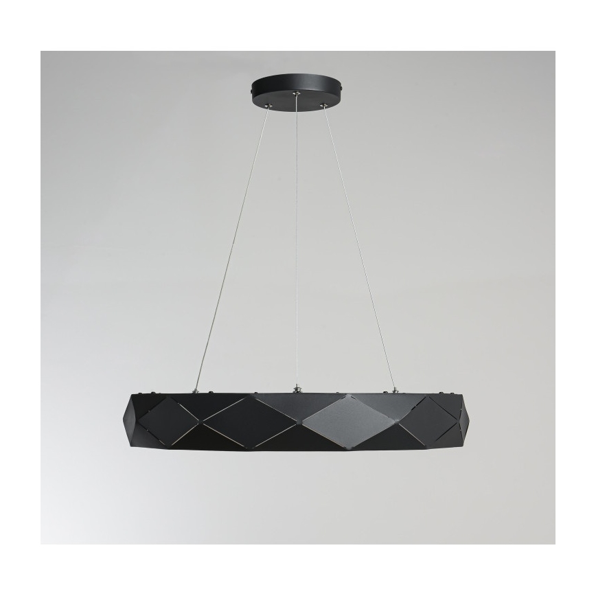 LED lestenec na kablu REUS, 36 W, 230 V, 4000 K, premer 61 cm, črna