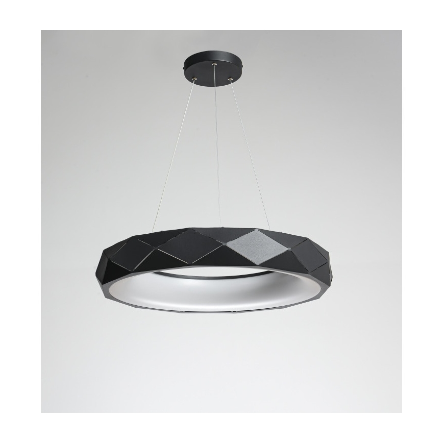 LED lestenec na kablu REUS, 36 W, 230 V, 4000 K, premer 61 cm, črna