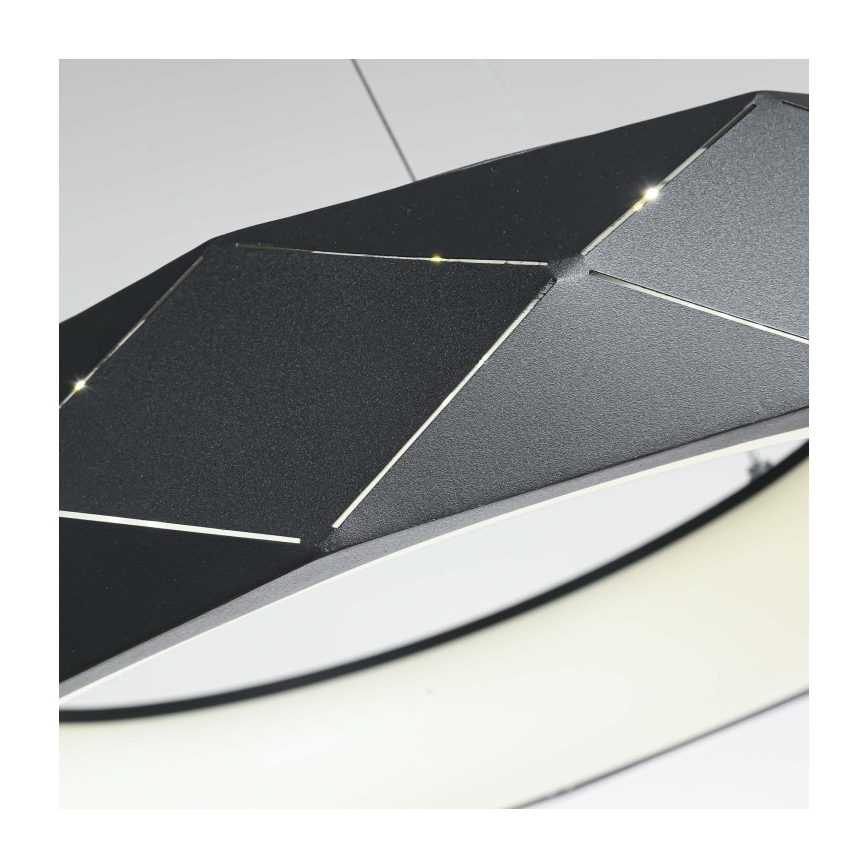 LED lestenec na kablu REUS, 36 W, 230 V, 4000 K, premer 61 cm, črna