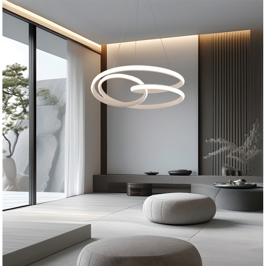 LED lestenec na kablu RIBBON LED/42W/230V v bež barvi