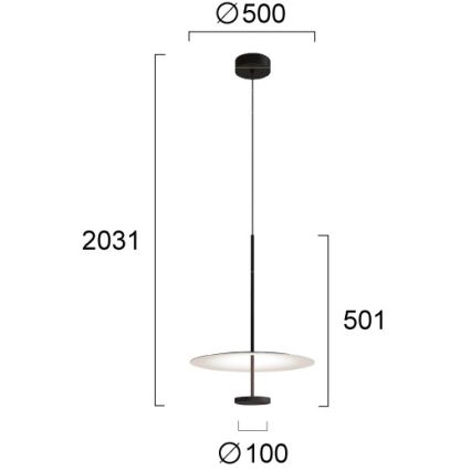 LED lestenec na kablu ROSS LED/13W/230V črna/bela