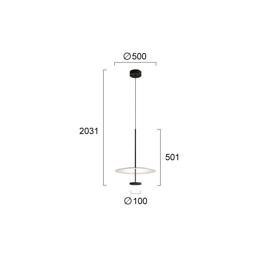 LED lestenec na kablu ROSS LED/13W/230V črna/bela