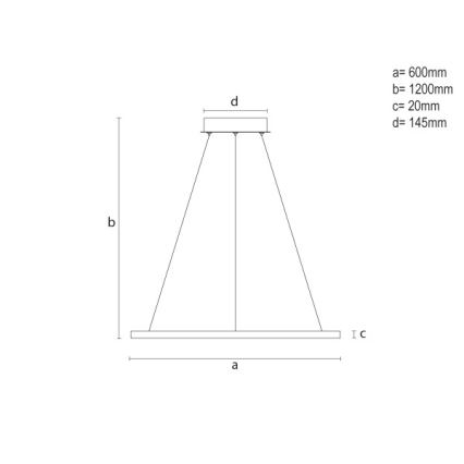 Zatemljiv LED lestenec na kablu LED/32W/230V 3000-6500K premer 60 cm + daljinski upravljalnik