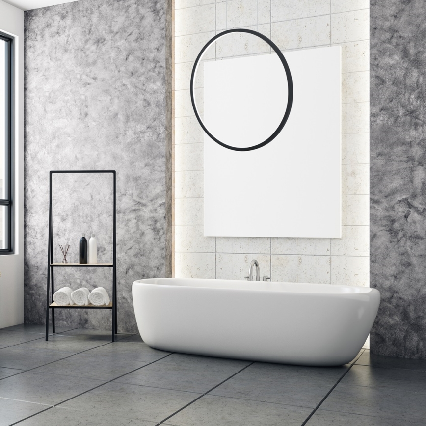 LED lestenec na kablu SATURNO LED/28W/230V Ø 50 cm IP44 črn