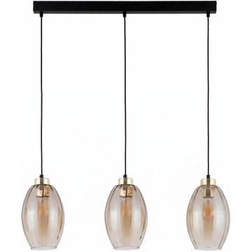 LED lestenec na kablu SEBO 3xE27/15W/230V črna/dimljeno bež