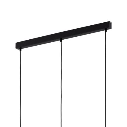 LED lestenec na kablu SEBO 3xE27/15W/230V črna/dimljeno bež