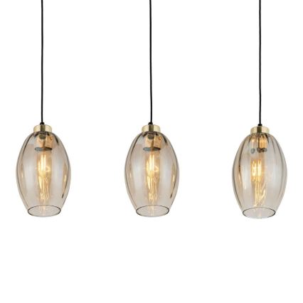 LED lestenec na kablu SEBO 3xE27/15W/230V črna/dimljeno bež