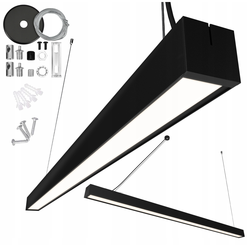 LED lestenec na kablu/stropno pritrjen LED/44W/230V 4000K 120 cm črna