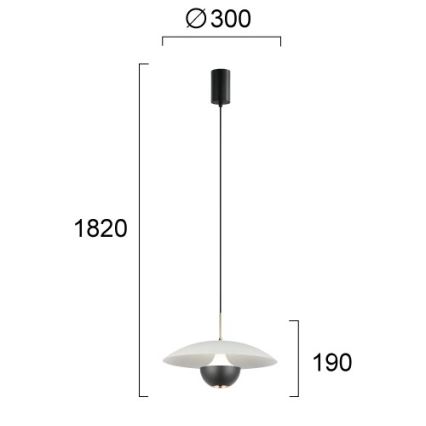 LED lestenec na kablu VALIA LED/9W/230V siva/črna