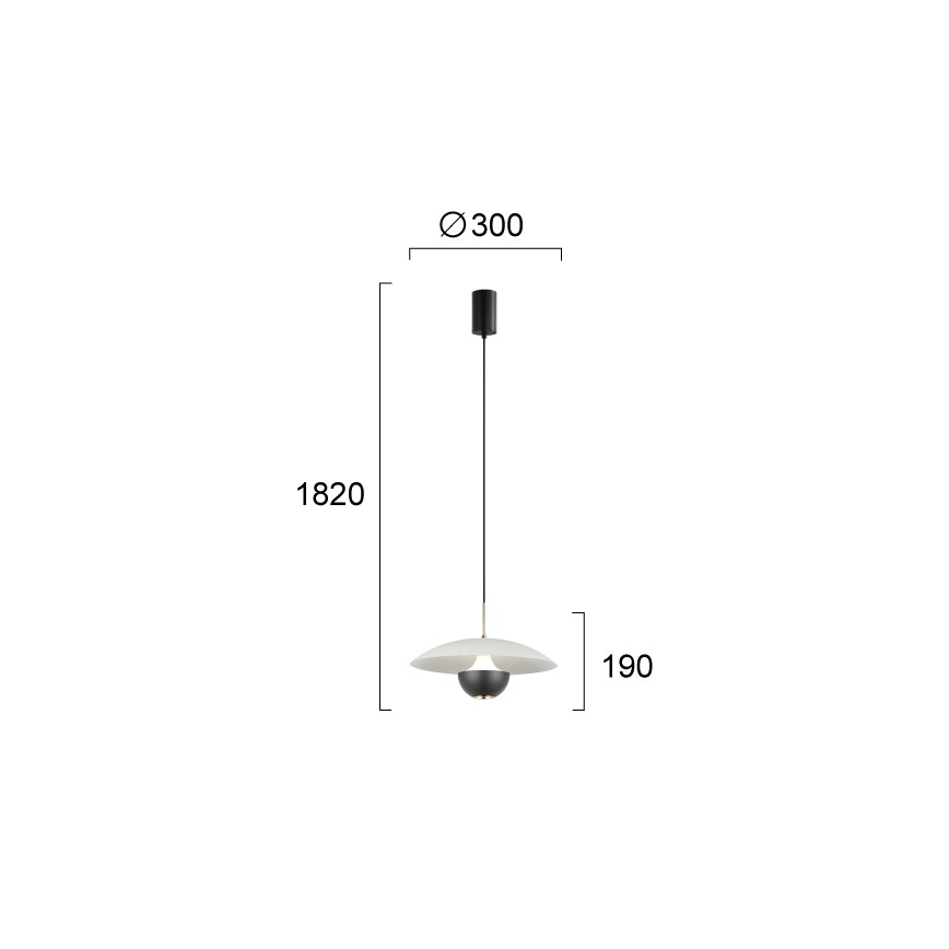 LED lestenec na kablu VALIA LED/9W/230V siva/črna
