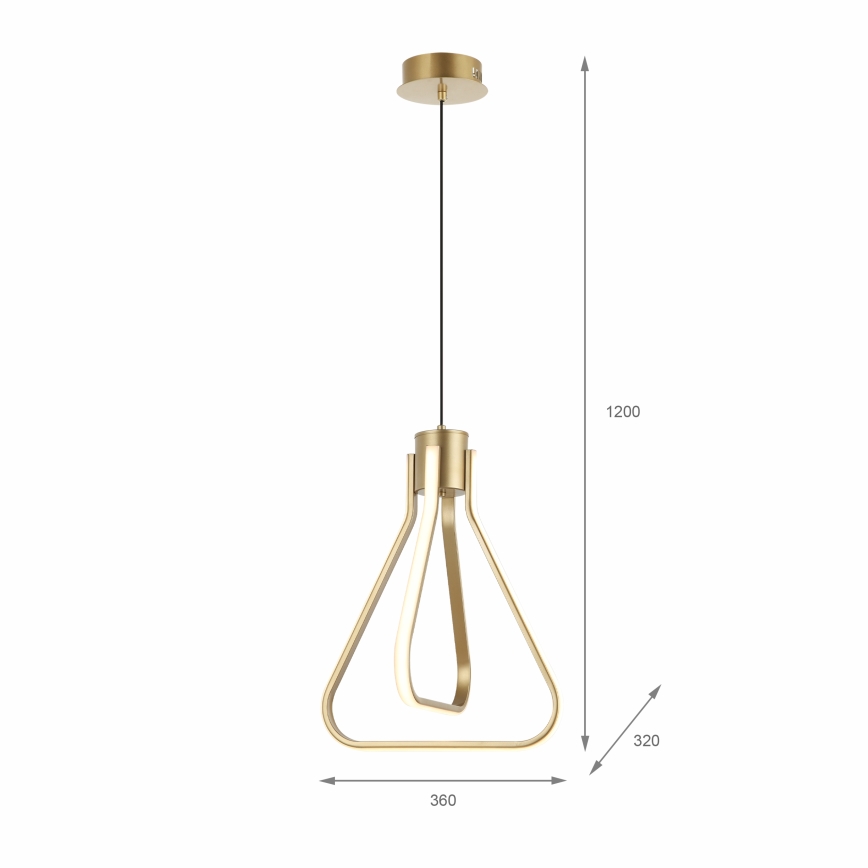 LED lestenec na kablu ZING LED/19W/230V zlate barve
