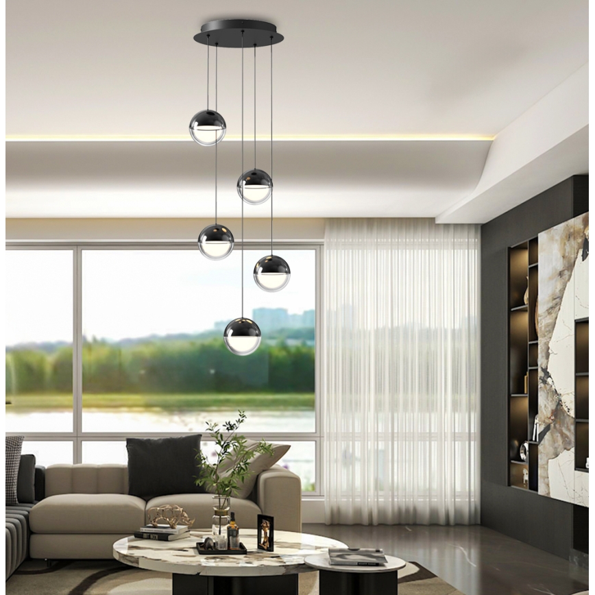 LED lestenec na kablu ZIREA LED/30W/230V črna