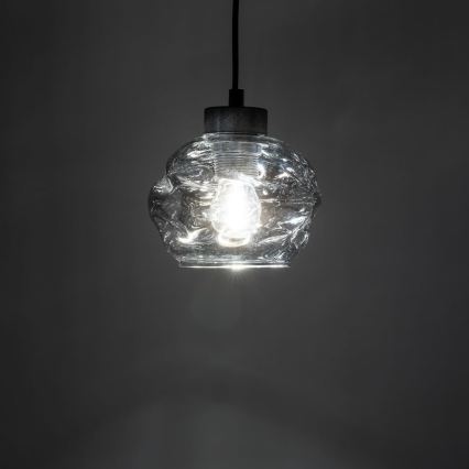 LED lestenec na kablu ZULIA 1xE27/15W/230V črna/dimna črna