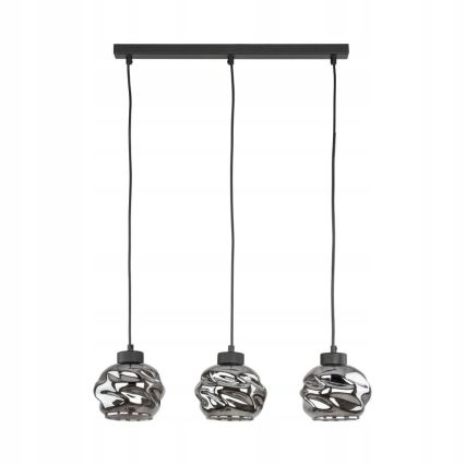 LED lestenec na kablu ZULIA 3xE27/15W/230V črna/dimljena črna