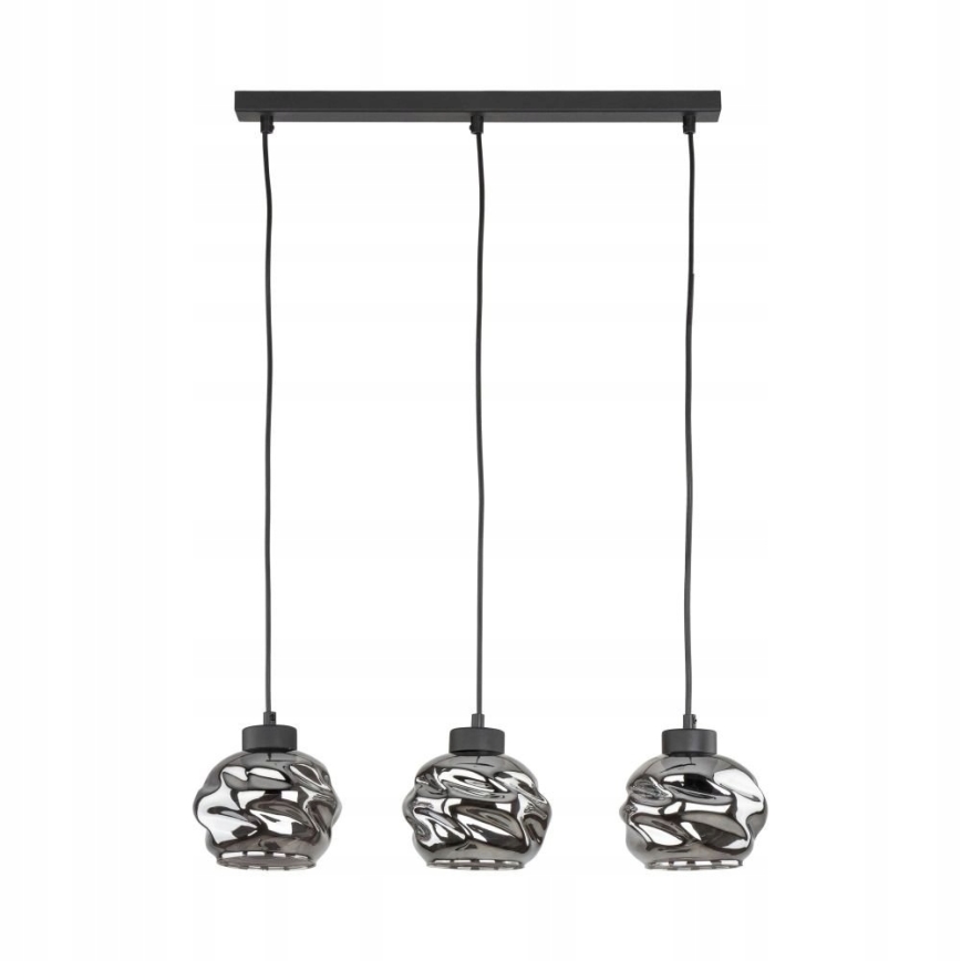 LED lestenec na kablu ZULIA 3xE27/15W/230V črna/dimljena črna