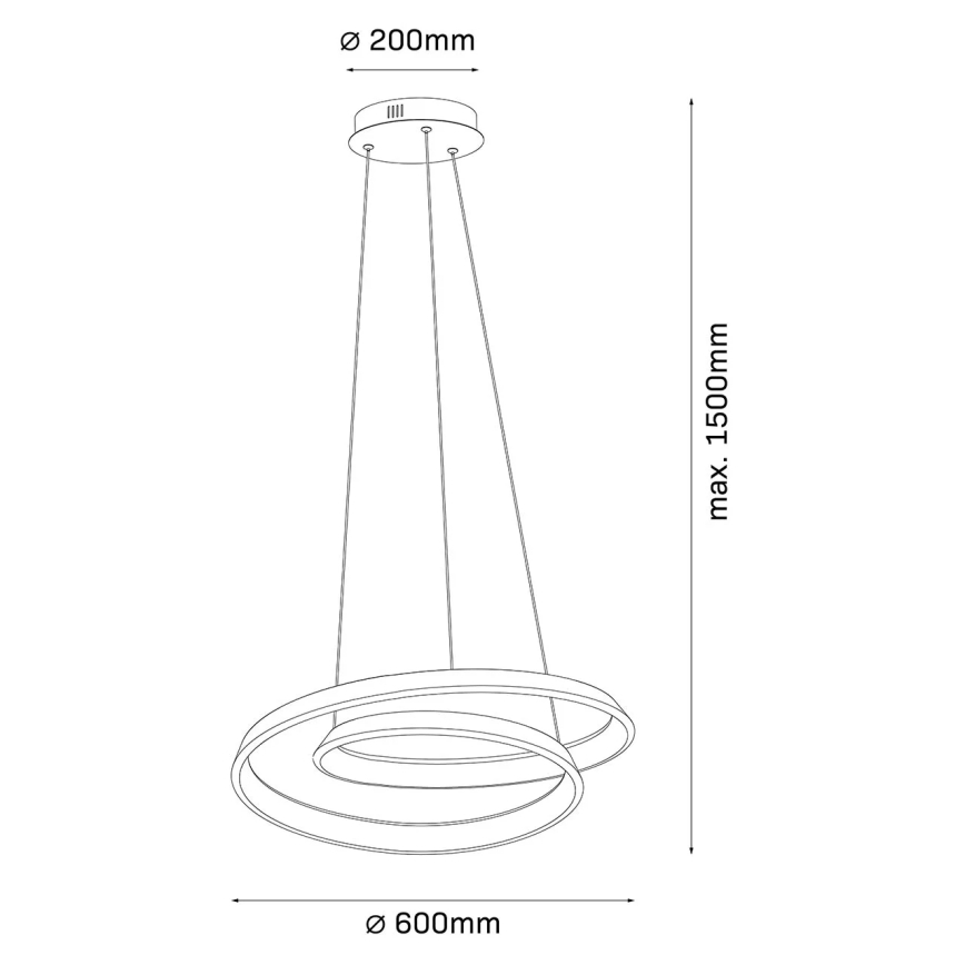 LED lestenec na lanku GLOW LED/75W/230V 4000K Ø 60 cm zlata