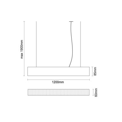 LED lestenec na lanku LED/55W/230V 3000/4000/6500K 120 cm bela