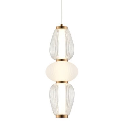 LED lestenec na lanku SHINY LED/17W/230V bela/zlata