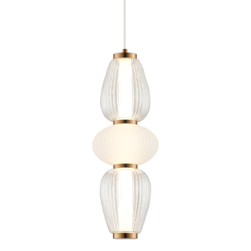 LED lestenec na lanku SHINY LED/17W/230V bela/zlata