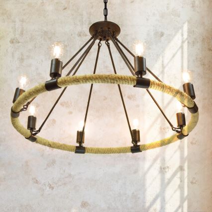 LED Lestenec na verigi ROPE ARTHUR 8xE27/6W/230V