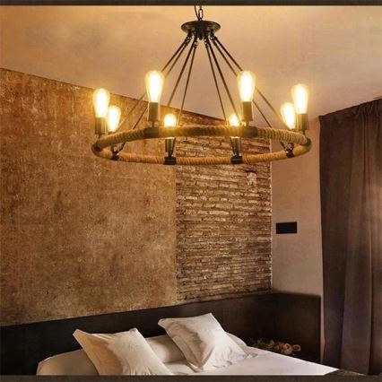 LED Lestenec na verigi ROPE ARTHUR 8xE27/6W/230V