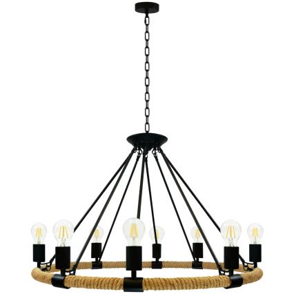 LED Lestenec na verigi ROPE ARTHUR 8xE27/6W/230V