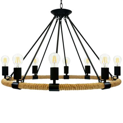 LED Lestenec na verigi ROPE ARTHUR 8xE27/6W/230V