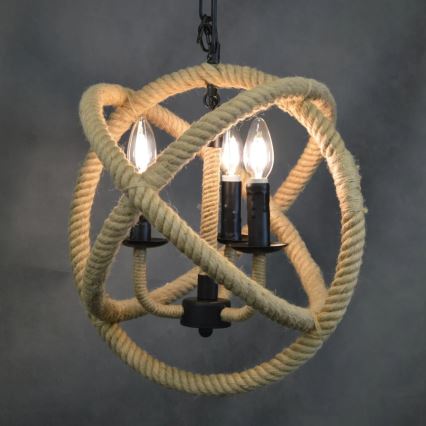 LED Lestenec na verigi ROPE GLOBO 3xE14/4,3W/230V