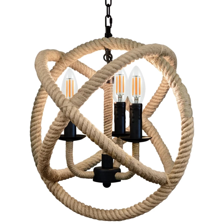 LED Lestenec na verigi ROPE GLOBO 3xE14/4,3W/230V