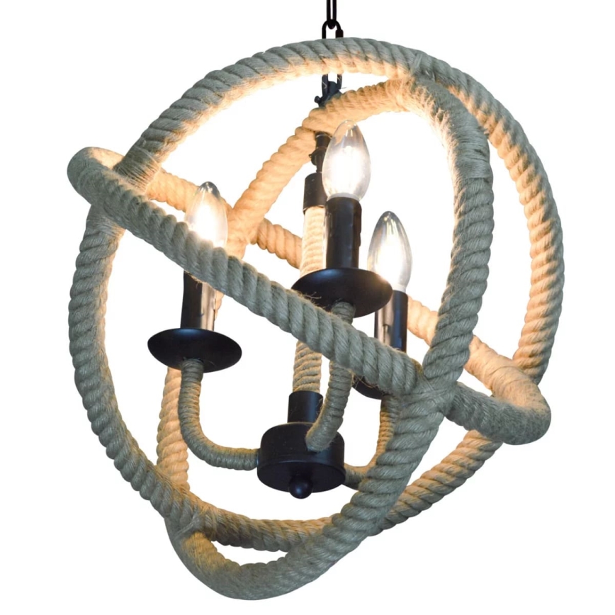 LED Lestenec na verigi ROPE GLOBO 3xE14/4,3W/230V