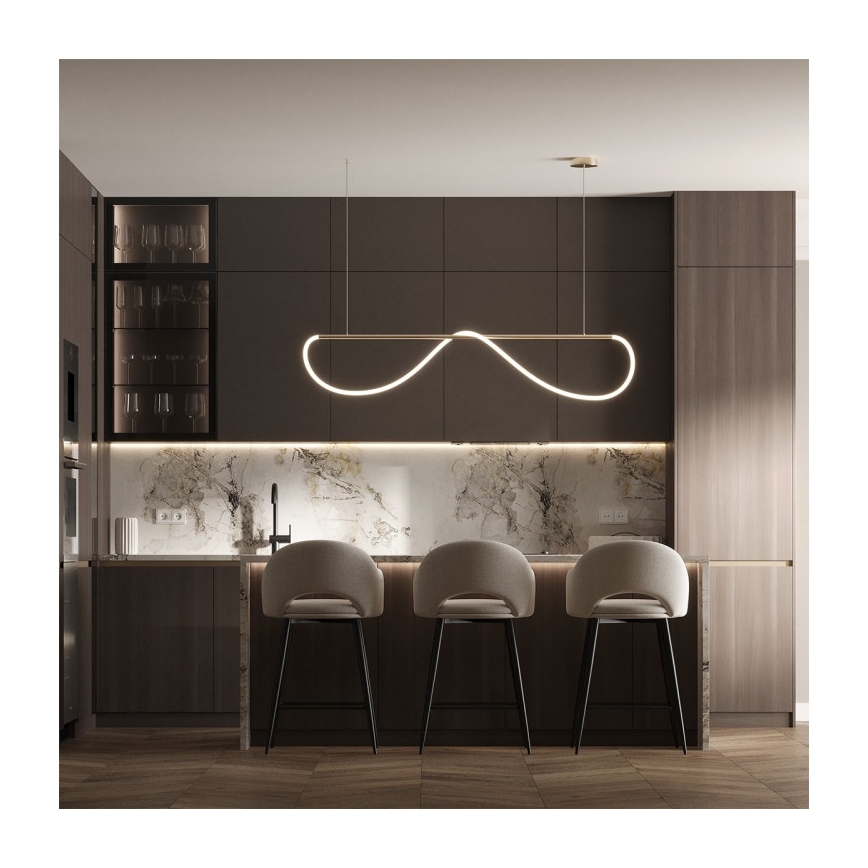 LED lestenec na vrvi MELECA LED/36W/230V 3000/4000/6000K 160 cm zlata