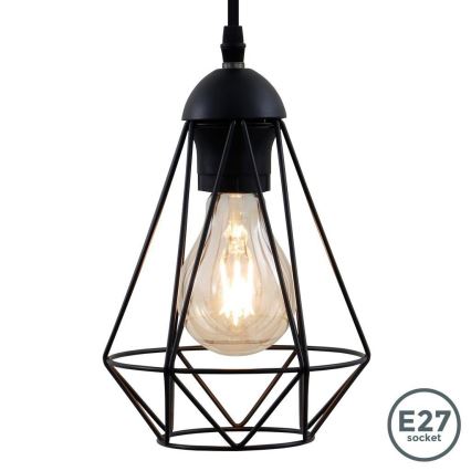 LED lestenec na vrvici 1xE27/6,5W/230V 2500K črna