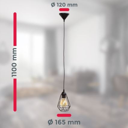 LED lestenec na vrvici 1xE27/6,5W/230V 2500K črna