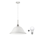 LED Lestenec na vrvici 1xE27/60W/230V bela