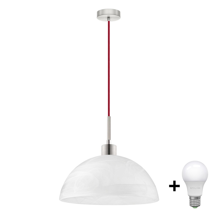 LED Lestenec na vrvici 1xE27/60W/230V bela