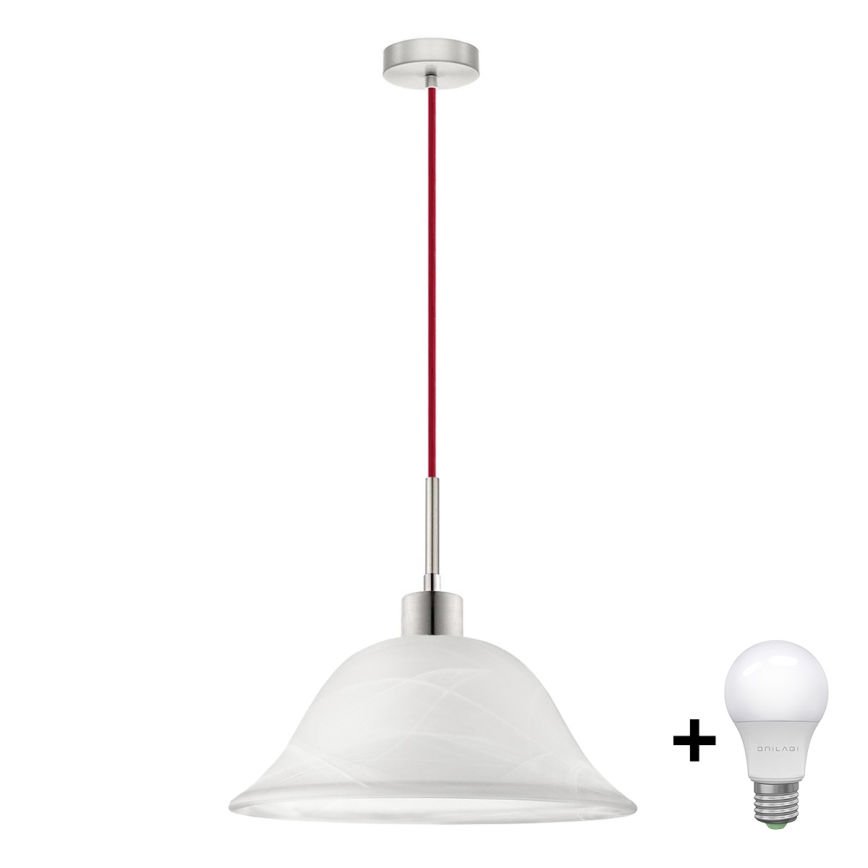 LED Lestenec na vrvici 1xE27/60W/230V bela