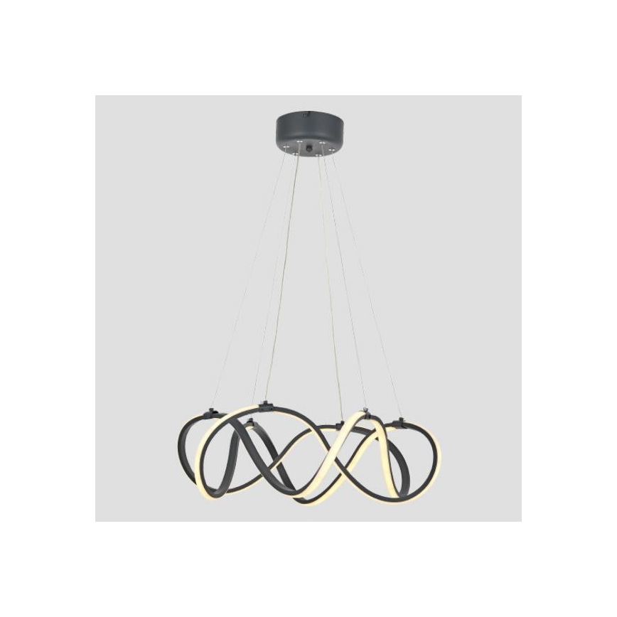 LED Lestenec na vrvici 2xLED/27W/230V 3000/4000/6000K črna