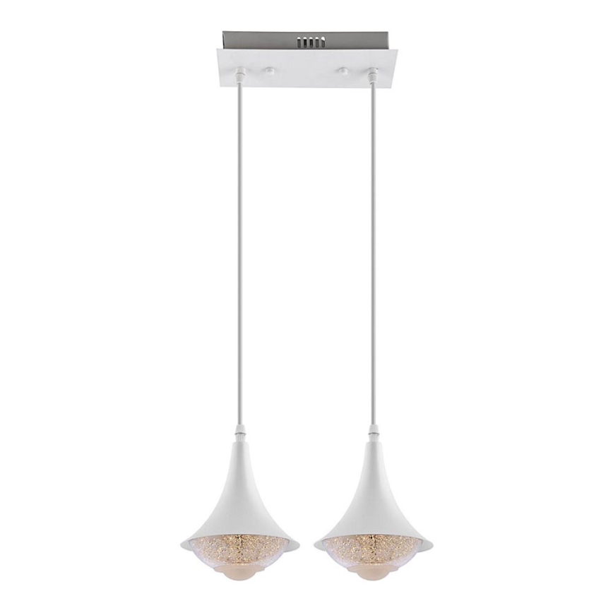 LED Lestenec na vrvici 2xLED/9W/230V bela